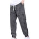 thumbnail image 1 of Puntoco Ropa de trabajo para hombres, pantalones vaqueros, talla grande, fáciles de usar, para primavera y otoño, estilo grueso, con vendaje para los pies, pantalones largos, 1 of 2