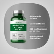 Magnesium Citrate | 400 mg | 200 Caplets for Men and Women | by Piping Rock