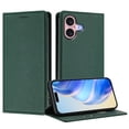 thumbnail image 2 of Magnetic Flip Wallet Case for iphone 16,Compatible Card Holder with RFID Protection Built-in Stand TPU + PU Leather Phone Cover, Peacock green, 2 of 7