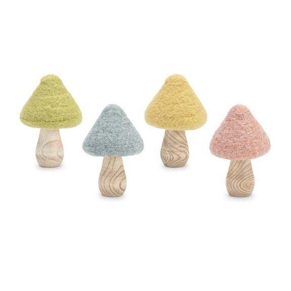 Melrose Felt Wool Mushroom Tops Decoration - 4.25" - Club Pack of 24