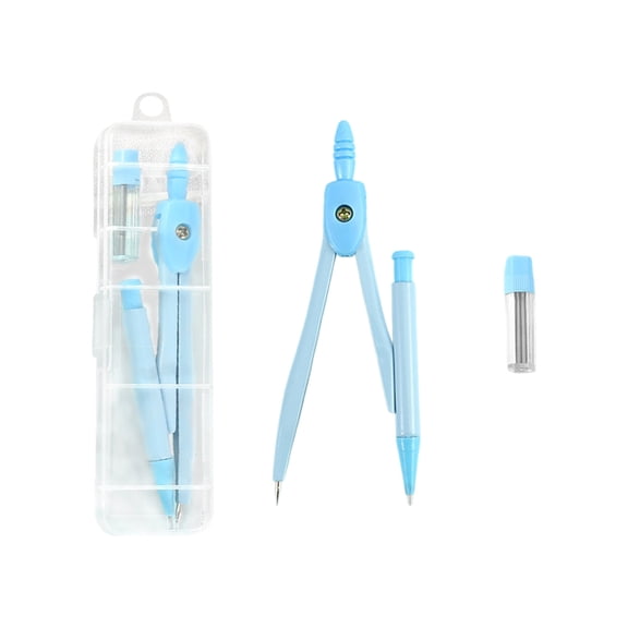 Tunhigl Metal Compass Set Multi-Function Drawing Tool for Geometry Drafting Students Teachers Artists Back to School Blue