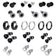 thumbnail image 1 of Juego de pendientes de acero inoxidable Juego de pendientes negros para hombre Juego de moda múltiple, 1 of 6
