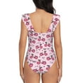 thumbnail image 6 of Yiaed Bike with Donut Wheels Print Women's Ruffled One Piece Swimsuit V Neck Swimwear Slimming Monokini for Woman-XX-Large, 6 of 8
