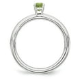 thumbnail image 2 of Peridot Sterling Silver Rhodium Ring, 2 of 6