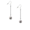 thumbnail image 2 of Delight Jewelry Silvertone Disc 1/2'' Initial - d - Silver-tone Long Sparkle Dangle French Earrings, 2 of 4