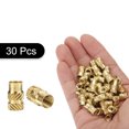 thumbnail image 3 of Uxcell 30 Pack M5 Threaded Inserts Brass Heat Set Insert M5x12mm, OD 7mm Knurled Insert Nuts, 3 of 6