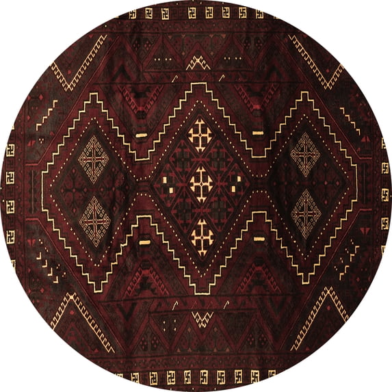 Ahgly Company Indoor Round Persian Brown Traditional Area Rugs, 4' Round