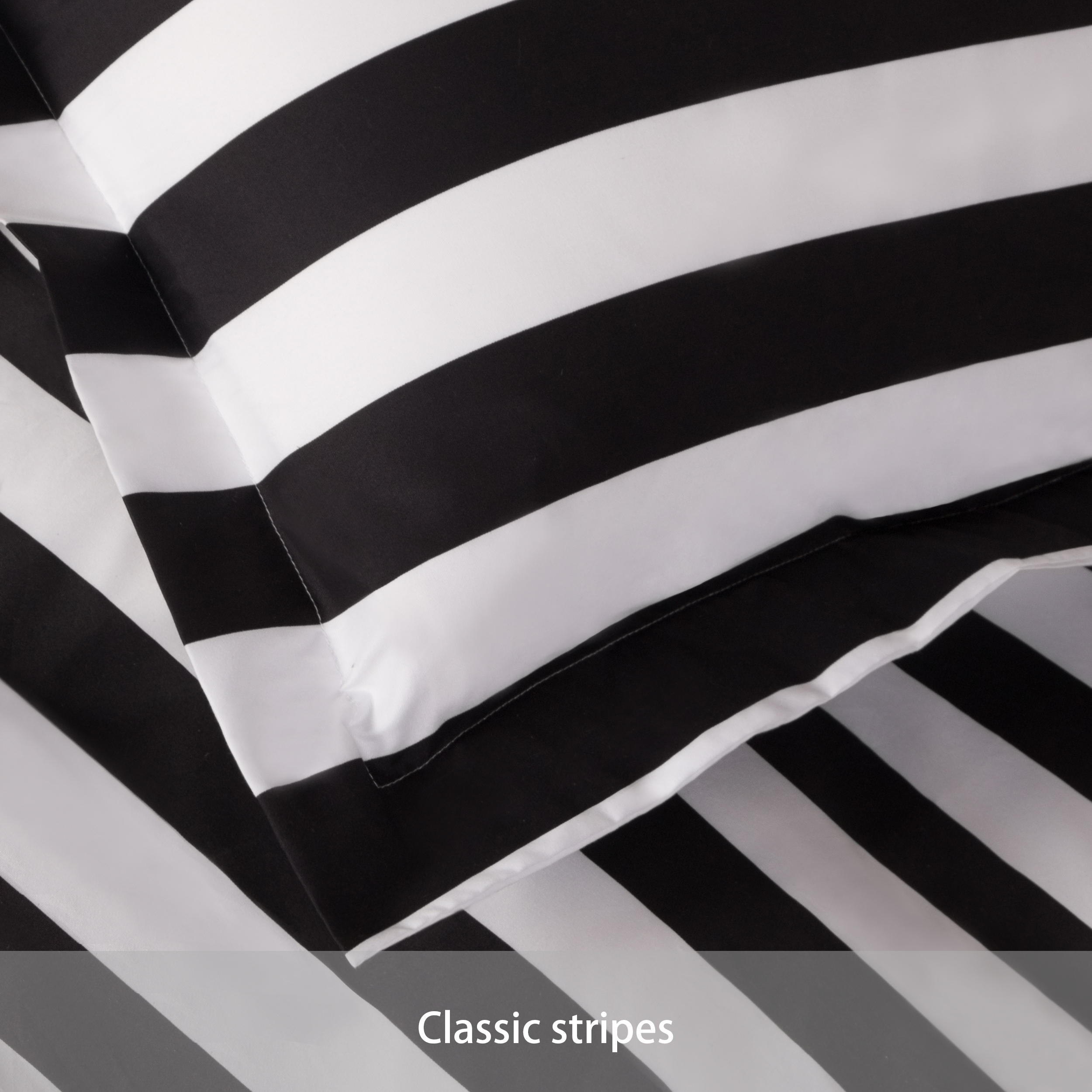 Flxxie Ultra Soft and Breathable Microfiber Duvet Cover Set with Hidden Zipper Closure and Corner Ties, Black and White Stripe, Twin, 68x90 inches, 2 Pieces