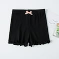 thumbnail image 2 of AJTQTH Girls Shorts Toddler Kids Elastic Waist Cute Solid Straight Wide-Leg Short Pants with Bow Ties Summer Casual Comfortable Fit Loose Clothes Black 1 Years, 2 of 3