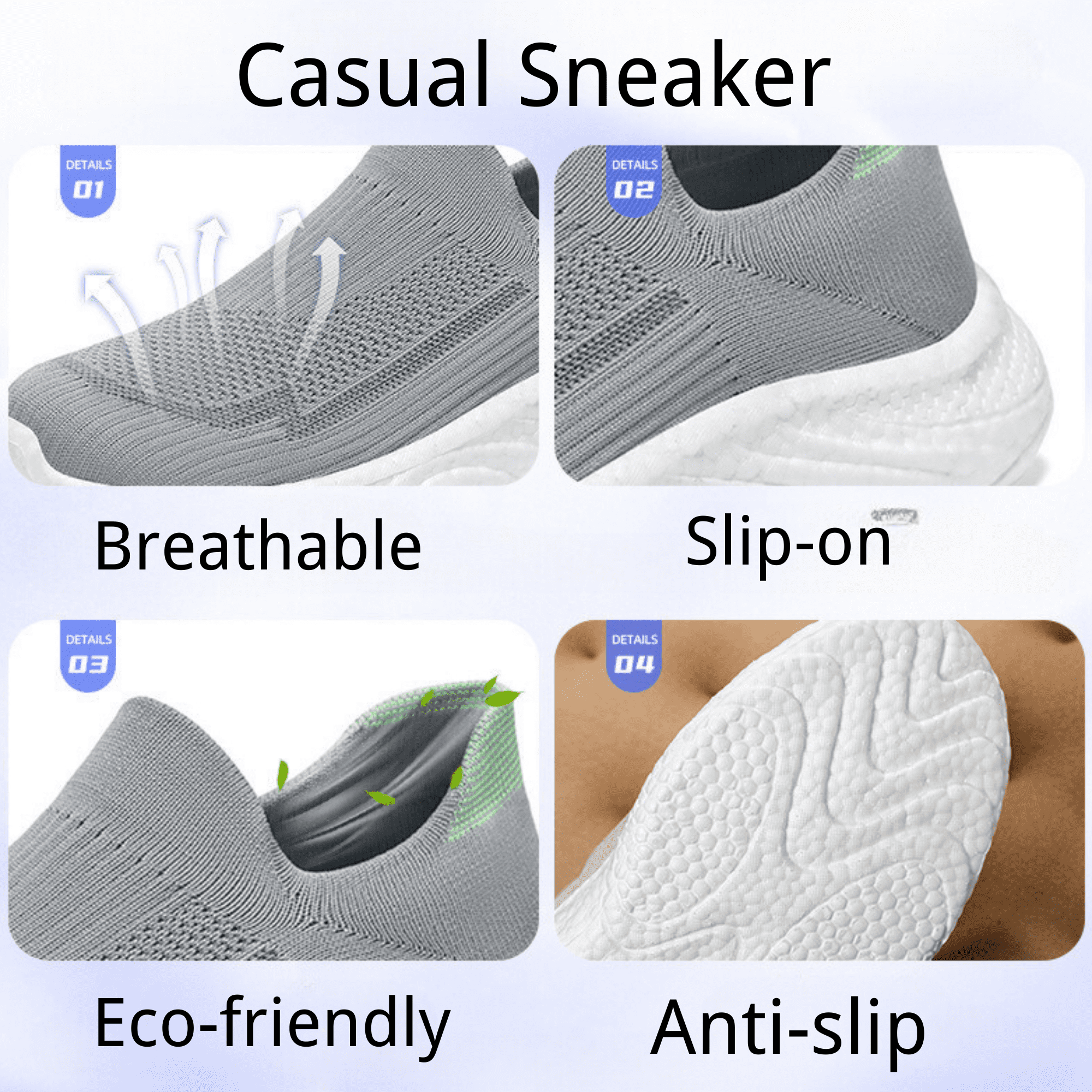 Breathable Mesh Running Shoes Women's Lightweight Slip-On Sneakers Comfortable Casual Tennis Shoes for Walking & Sports Casual Sneakers for Women and Men Couple Shoes