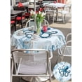 thumbnail image 6 of Outdoor Tablecloth with Umbrella Hole Zipper Blue Octopus Coastal Round Tablecloth 60" Waterproof Outside Table Cloth Eucalyptus Leaves Botanical Patio Table Cover Tablecloths for Picnic Party, 6 of 8
