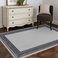 thumbnail image 3 of Gray Geometric 3x5 Area Rugs, Black Greek Key Design Abstract Modern Art Non-Skid Rubber Backing Large Rectangle Rugs - Living Room Bedroom Home Office, Indoor Floor Mat Carpets Washable Rug, 3 of 9