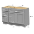thumbnail image 4 of 51 in. W x 21 in. D x 32.5 in. H Bath Vanity Cabinet without Top in Gray, 4 of 5