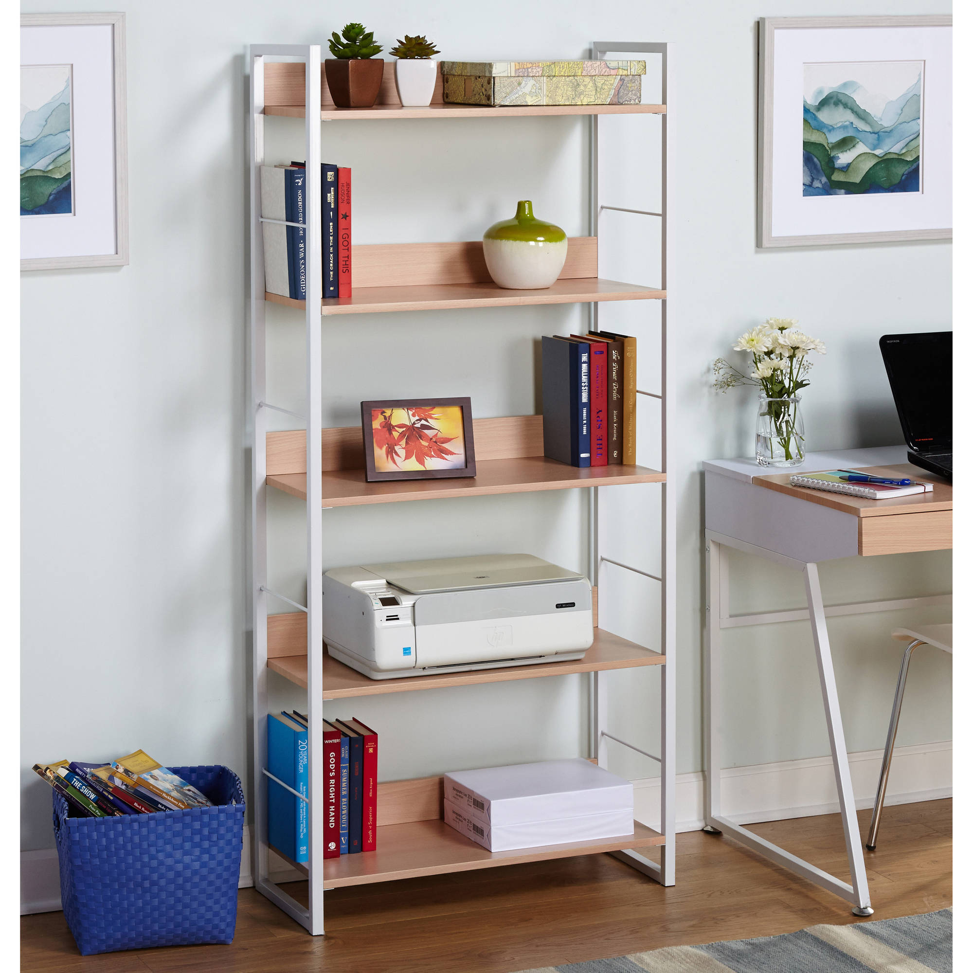 Eleanor Bookshelf, Natural/White