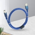 thumbnail image 3 of USB Cable 1.5m Stable Transmission Transparent Blue Copper USB 2.0 A to B Male Printer Data Cord for Office, 3 of 8