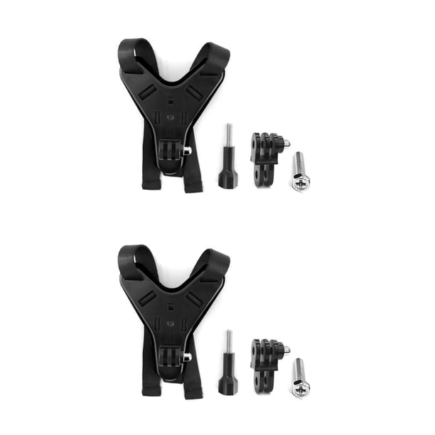 Kenally Kit de montaje de barbilla para casco de motocicleta soporte de fijación profesional conjunto de soporte de cámara de componente fijo Negro 2piezas