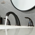 thumbnail image 3 of CASAINC Double Handle 3--Hole Widespread Bathroom Sink Faucet with Pop Up Drain, Oil Rubbed Bronze, 3 of 10