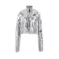 thumbnail image 2 of Women's Cuce  Silver Dallas Stars Cropped Sequin Fringe Blazer, 2 of 3