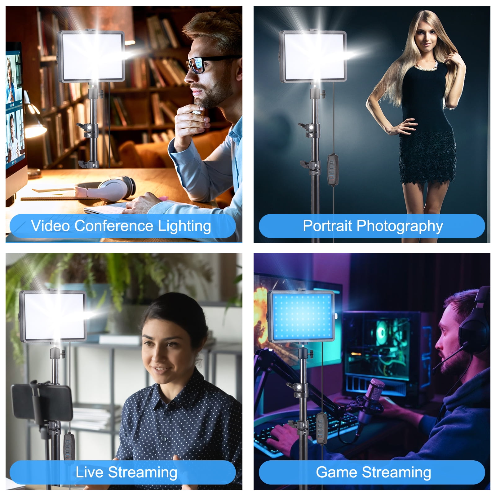 Photography Lamp,Video Product Led Video Fill With Stands Conference Live Video Filters Video Conference Temperature Fill With Stands Color Filters Color Filters Video 2 Usb Led Video Set 2