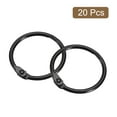 thumbnail image 3 of Unique Bargains Shower Curtain Rings, 20 pack Carbon Steel Round Snap Shower Curtain Hooks, 1.22 Inch Binder Rings (Black), 3 of 5