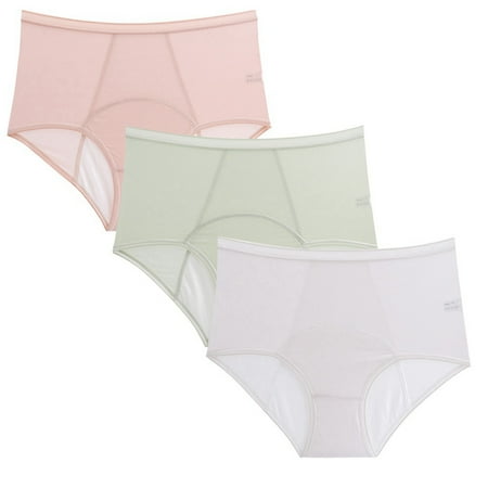 

3Pcs Women Lace Panties Plus Size Menstrual Panties Ladies Seamless Thin Brief