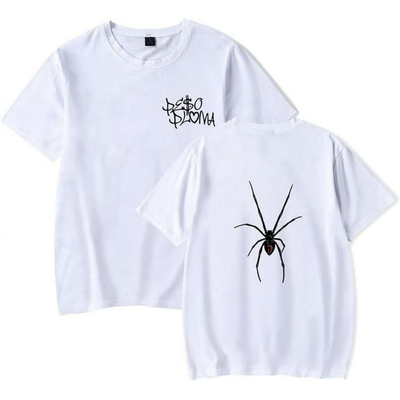 Peso Pluma T-shirt Rap Hip Hop Double P Spider T-shirt unisex fashion summer round neck short sleeved T-shirt