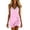 Pink, variant on Women's Satin Mini Slip Nightgown with Lace V-Neck
