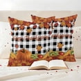 thumbnail image 3 of Maple Leaves Fall Outdoor Waterproof Pillow Covers, Thanksgiving Pumpkins Rustic Corn Retro Plaid Decorative Square Throw Pillowcase Sofa Cushion Sham for Patio/Couch/Chair, 24"x24" 2 Pack, 3 of 8