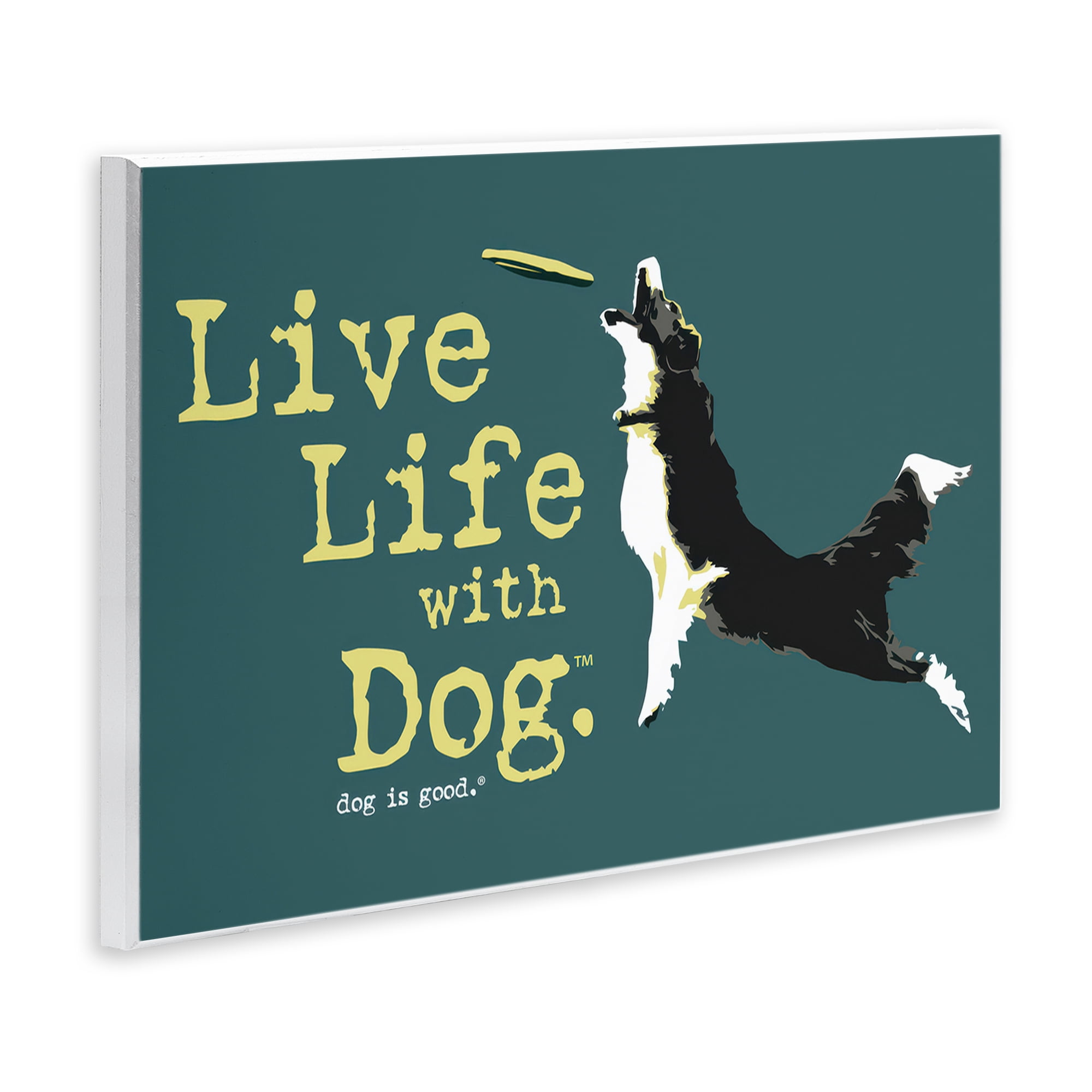 Stupell Industries Dog Playing Fetch Phrase Animals Painting Unframed Art Print Wall Art, 19 x 13