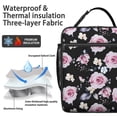 thumbnail image 2 of Peony Insulated Lunch Box Women Reusable Lunch Bag with Side Pocket Lunchbox Work Travel, 2 of 6