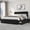 Black1, variant on Senfot Full Size Double Drawer Soft Bag Bed, Corduroy Black Upholstered Bed with Spacious Storage, Soft and Comfortable Mattress, No Box Spring Needed