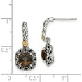 thumbnail image 4 of 14K/Silver Two-Tone Sterling Silver With 14K Polished Smoky Quartz Earrings Made In Thailand qtc1672, 4 of 5