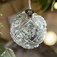 thumbnail image 4 of Lksixu Christmas Glass Balls Ornaments, Christmas Decorations for Xmas Tree 3.15" Clear Sequined Round Decorative Balls Pendants with Loop, Vintage Style Christmas Tree Hanging Baubles for Party, 4 of 5