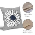 thumbnail image 6 of ABSOP Navy Blue White Daisy Pillow Covers 20x20 Set of 2 Spring Summer Grey Decorative Floral Throw Pillowcase Square Linen Cushion Case for Home Sofa Couch Bed, 6 of 7