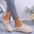 thumbnail image 4 of Rokment Orthopedic Arch Support Wedges Clogs Mules Dress Sandals for Women 2026 Summer Fashion Casual Comfortable Suede Closed Toe Orthotic Mid Heels Walking Dressy Slip on Slides White Size 6, 4 of 6