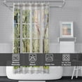 thumbnail image 6 of Sage Green Eucalyptus Shower Curtain, Spring Plant Leaves Shower Curtain Waterproof Fabric Watercolor Green and Gold Shower Curtain Set with Hooks, 84x84 Inch, 6 of 6
