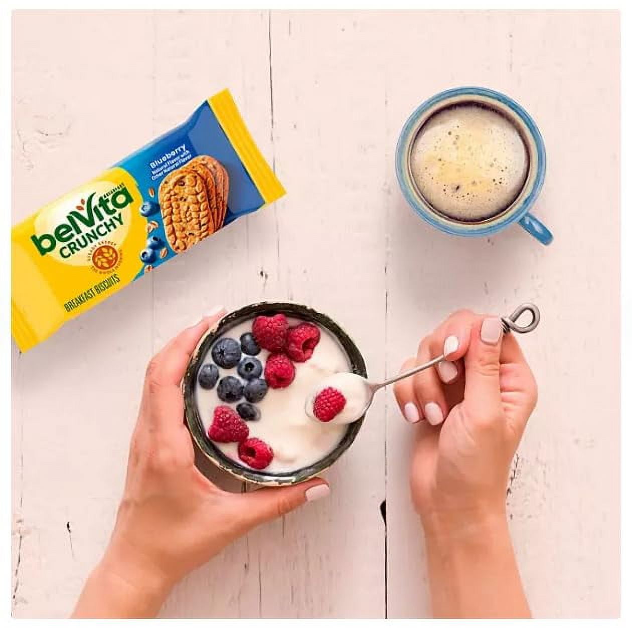 Belvita Crunchy Blueberry Breakfast Biscuits 25 Packs, 4 Biscuits Per Pack