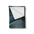 thumbnail image 2 of Japanese Soft Flannel Fleece Blanket, Abstract Curly Ocean Japanese Waves Symbolizing Strength Tsunami Doodle, Cozy Plush for Indoor and Outdoor Use, 50" x 70", Blue Grey Night Blue, by Ambesonne, 2 of 5