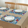 thumbnail image 3 of Set of 4 Tropical Ocean Theme Placemats, Heat Resistant and Wrinkle Free Flax Table Mats, Machine Washable with Starfish Coral Seahorse Pattern for Beach Summer Dining Table, 3 of 6