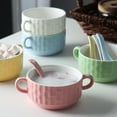 thumbnail image 3 of Qeeadeea Bouillon Cups, French Onion Soup Bowls With Handles, French Onion Soup Crocks Oven Safe, Microwave Soup Bowl, Soup Mug-pink-11x11x5cm, 320ml, 3 of 7