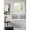 thumbnail image 3 of Gray Ombre Tier Curtains 36 Inch Length,Sheer Curtains for Bedroom Living Room Window Modern Geometric Abstract Rhombus Striped Rod Pocket Drapes Kitchen Curtains Small Half Window 27.5"x36" 2 Panels, 3 of 6