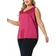 thumbnail image 4 of Camisetas sin mangas de satén de seda para mujer de tallas grandes Agnes Orinda, blusas casuales de cuello en V, camisetas básicas de verano 1X color rojo rosa, 4 of 6