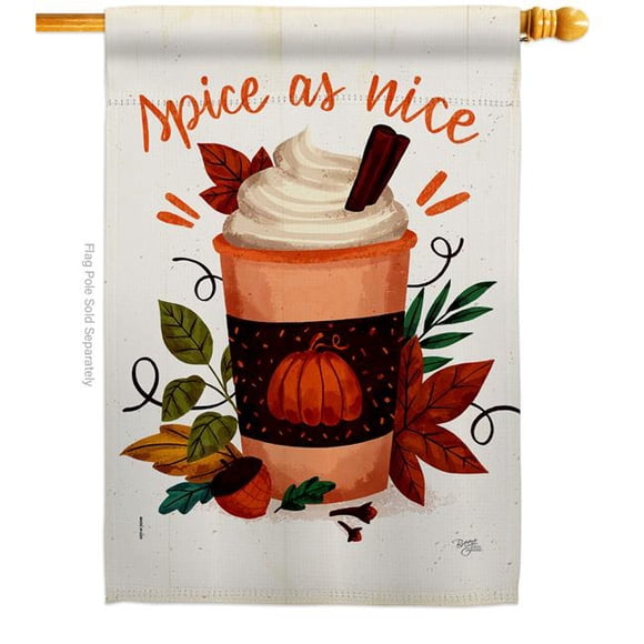 Angeleno Heritage H137583-BO 28 x 40 in. Spice As Nice House Flag with Fall Harvest & Autumn Double-Sided Decorative Vertical Flags Decoration Banner Garden Yard Gift