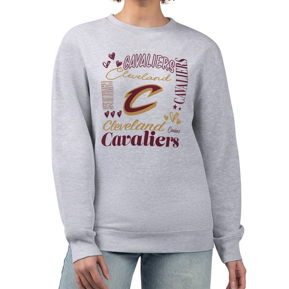 Women's G-III 4Her by Carl Banks Heather Gray Cleveland Cavaliers Collage Team Graphic Fleece Pullover Sweatshirt
