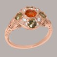 thumbnail image 3 of LBG British Made 10k Rose Gold Natural Citrine & Peridot Womens Anniversary Ring - 33 size options - Size 9.25, 3 of 7