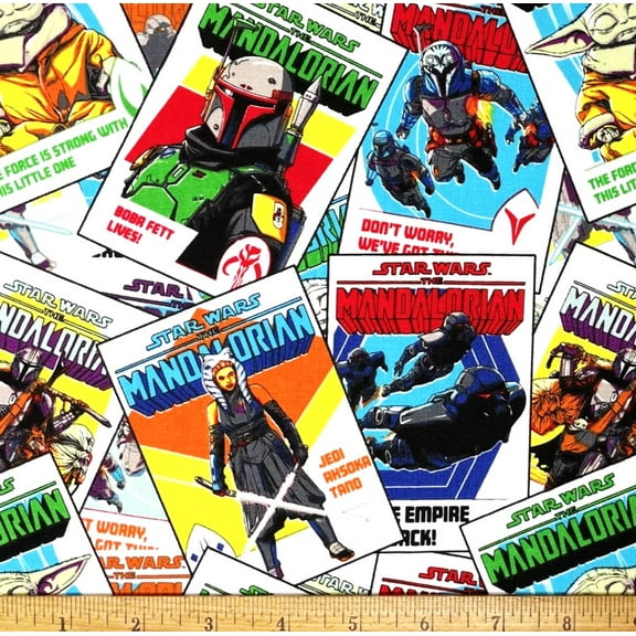 1/2 Yard - Star Wars Mandalorian Boba Fett & Baby Yoda Cotton Fabric (Great for Quilting, Sewing, Craft Projects, Throw Pillows & More) 1/2 Yard X 44" Wide