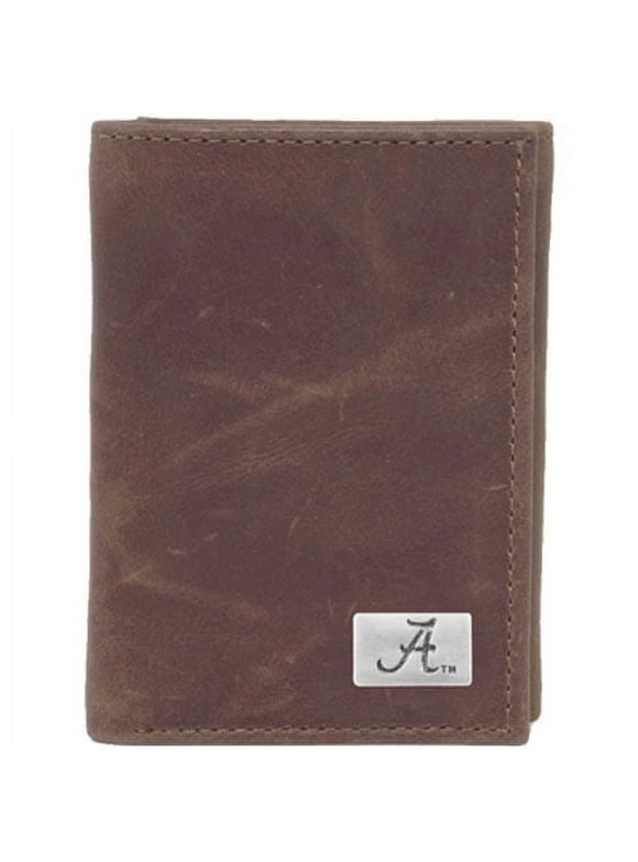 NCAA Alabama Crimson Tide Men's Tri Fold Wallet, One Size, Brown