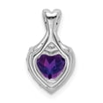 thumbnail image 2 of Auriga Fine Jewelry 14K White Gold Amethyst and Diamond Halo Heart Pendant for Women (L- 0.64 inch, W- 0.36 inch), 2 of 6