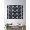 thumbnail image 2 of White Art Deco Pattern With Gray Shaded Background Poster Wall Art, Modern Wall Decor For Living Room Bedroom, 12x18 UNFRAMED, 2 of 3