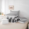 thumbnail image 6 of Feelyou Retro Grey Plaid Comforter Set 7pcs, Stripes Lines Buffalo King Bedding Sets, 6 of 8